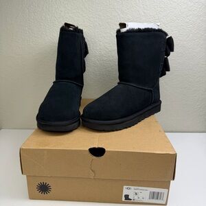 UGG Women’s Black Bailey Corduroy With Bow Detail Suede Boots Size 5